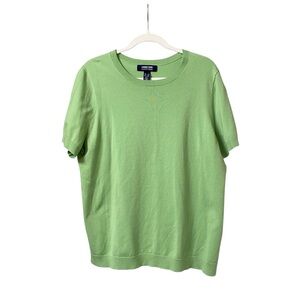 Lands’End Spring fern green soft casual crew neck short sleeve top size 1X